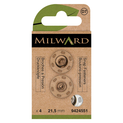 Milward Boutons-pression à coudre blancs | 21,5 mm