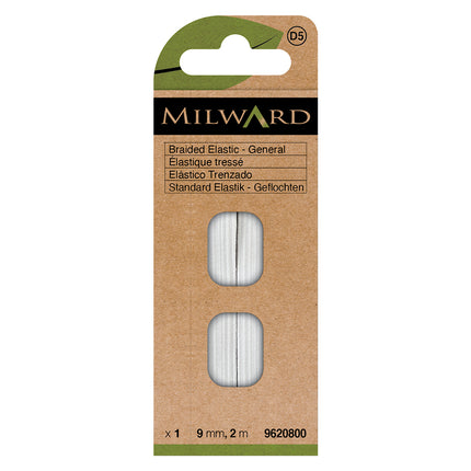 Milward White General Purpose Braided Elastic | 9mm