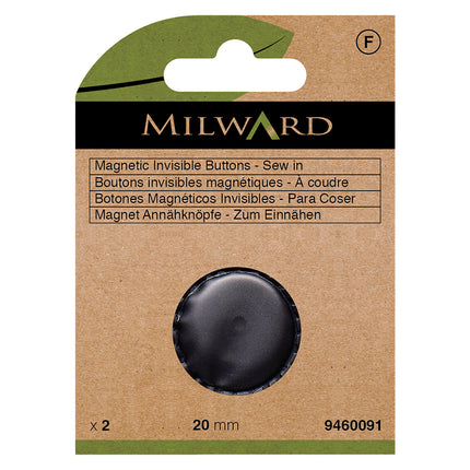 Milward Boutons Magnétiques Invisibles Noirs