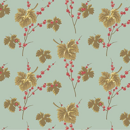 Edyta Sitar | Jingle Bell | Leaves & Berries | Vintage Blue