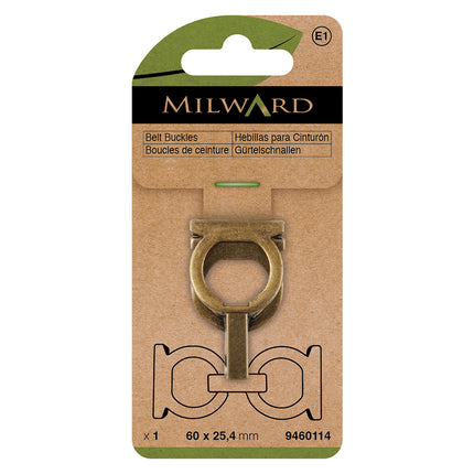 Ceinture Milward à boucle en laiton | 60 mm x 25,4 mm