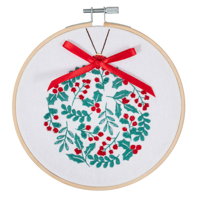 Trimits | Embroidery Kit | Holly Berry Bauble