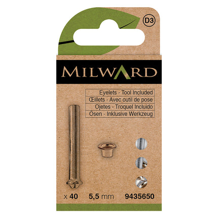 Milward Nickel Eyelets with Tool | 5.5mm