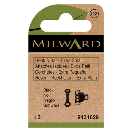 Milward Noir Agrafe et Barrettes | Très Petit