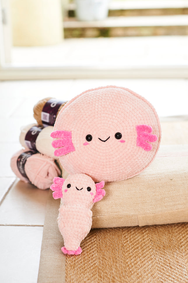 10243 Axolotl Soft Plushie Toy & Cushion | Crochet Pattern | Chunky