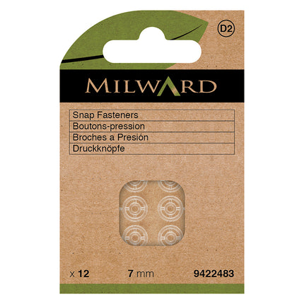 Boutons-pression Milward Clear (invisibles) à coudre | 7mm