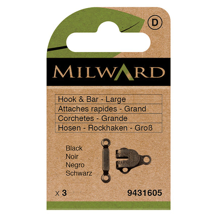 Milward Agrafes et crochets noirs | Grande