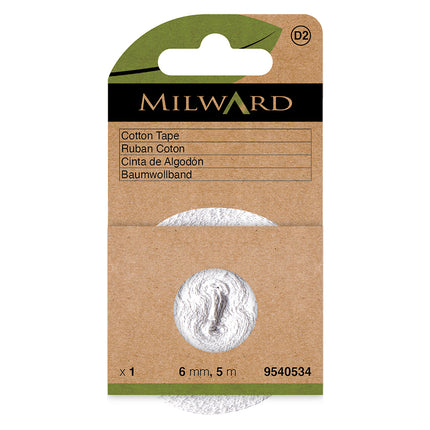 Ruban de coton blanc Milward | 6mm