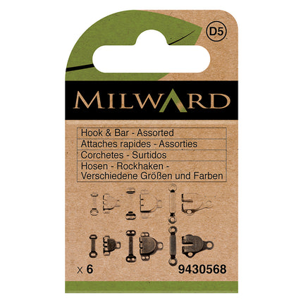 Agrafes et œillets Milward noir et nickel | Assorti