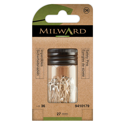 Épingles de sûreté Milward en nickel | 27 mm