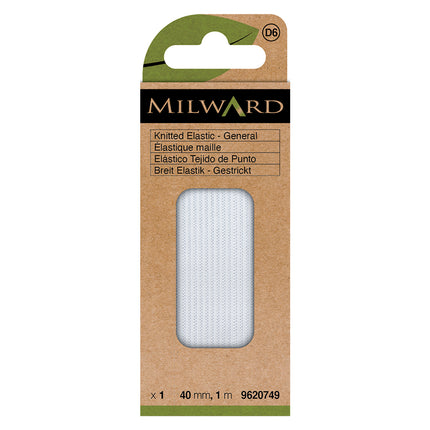 Milward White General Purpose Knitted Elastic | 40mm