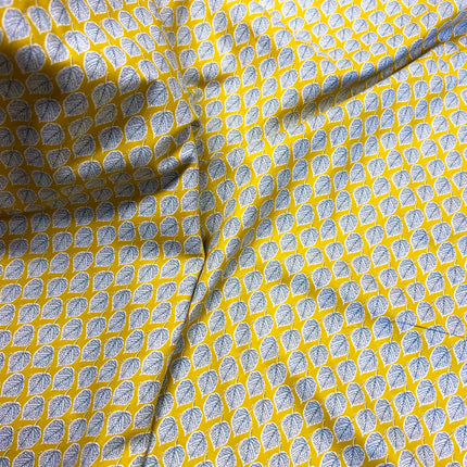 Leaves | Cotton Lawn | Mustard - Hollies Haberdashery UK