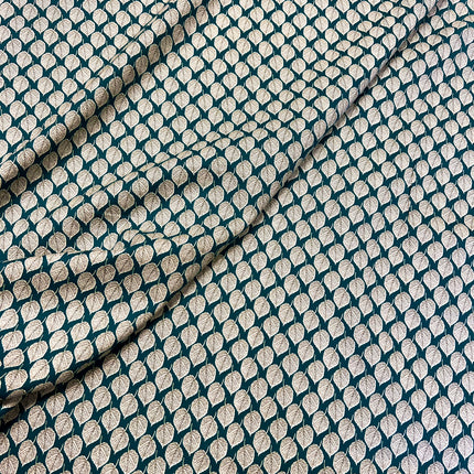 Leaves | Cotton Lawn | Teal - Hollies Haberdashery UK