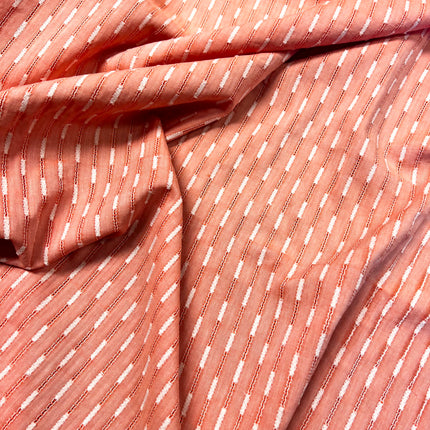 Line Up | Embroidered Viscose Cotton | Coral - Hollies Haberdashery UK