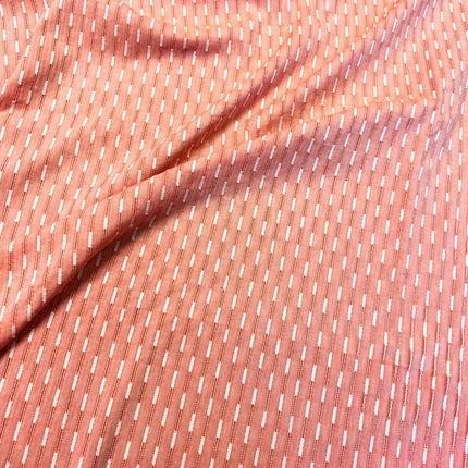 Line Up | Embroidered Viscose Cotton | Coral - Hollies Haberdashery UK
