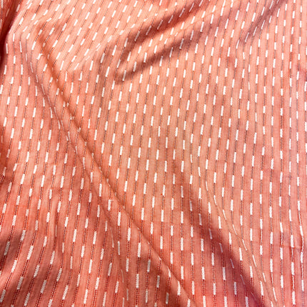 Line Up | Embroidered Viscose Cotton | Coral - Hollies Haberdashery UK
