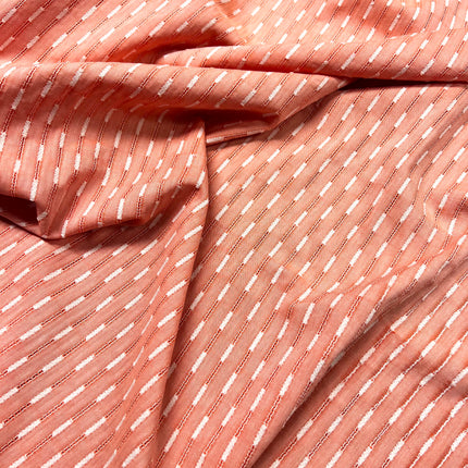 Line Up | Embroidered Viscose Cotton | Coral - Hollies Haberdashery UK