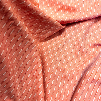 Line Up | Embroidered Viscose Cotton | Coral - Hollies Haberdashery UK