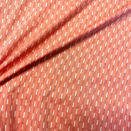 Line Up | Embroidered Viscose Cotton | Coral - Hollies Haberdashery UK
