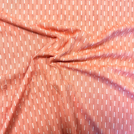 Line Up | Embroidered Viscose Cotton | Coral - Hollies Haberdashery UK