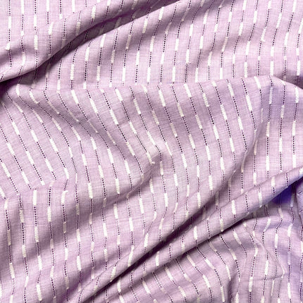 Line Up | Embroidered Viscose Cotton | Lilac - Hollies Haberdashery UK