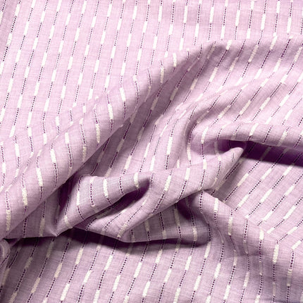 Line Up | Embroidered Viscose Cotton | Lilac - Hollies Haberdashery UK