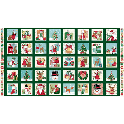 Makower | Christmas Wishes | Christmas Quilt Panel - MU - 040 - 1