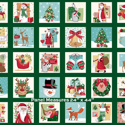 Makower | Christmas Wishes | Christmas Quilt Panel - MU - 040 - 1