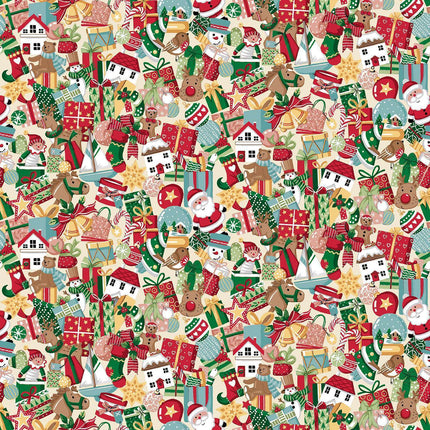 Makower | Christmas Wishes | Christmas Stocking Fillers | Cream - MU - 033 - Q