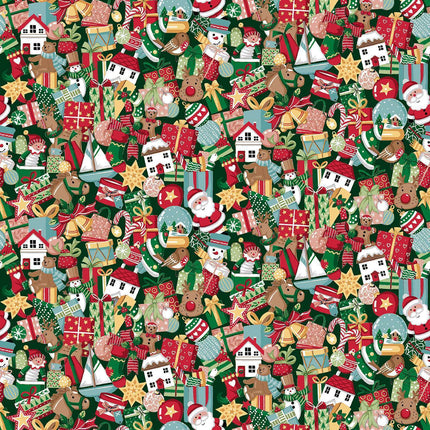 Makower | Christmas Wishes | Christmas Stocking Fillers | Green - MU - 033 - G