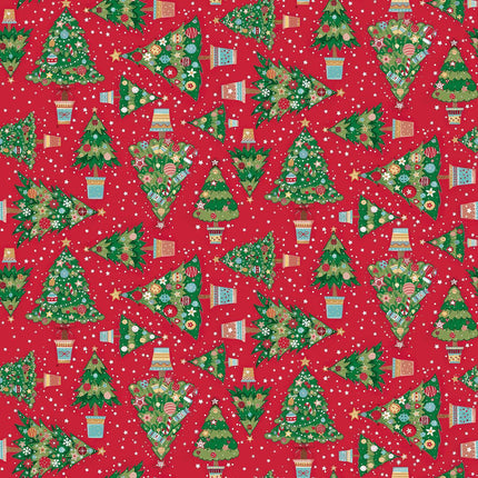 Makower | Christmas Wishes | Christmas Trees | Red - MU - 036 - R