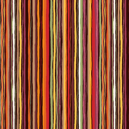 Makower Fabric | Autumn Days | Stripe | Red - TP-1523-R