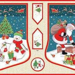 Makower Fabric | Merry Christmas | Large Stocking Panel - 2488