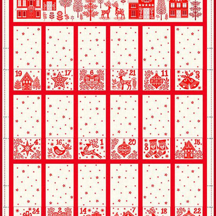 Makower Fabric | Scandi 23 | Folding Advent Panel - TP-2581-1