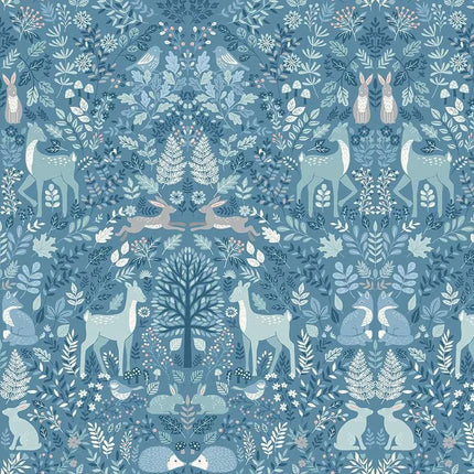 Makower Fabrics | Foxwood | Dusk Trail | Blue - 014-B