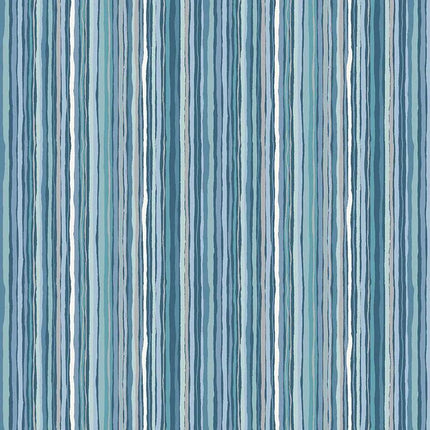 Makower Fabrics | Foxwood | Fat Quarter Pack | Blue (8) -