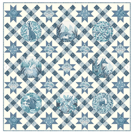 Makower Fabrics | Foxwood Quilt Kit | Blue -
