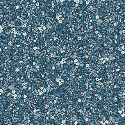 Makower Fabrics | Foxwood | Wildflower | Blue - 017-B