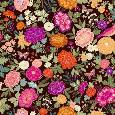 Makower Fabrics | Luxe | Large Floral | Pink - 2610/P