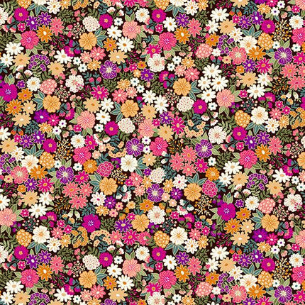 Makower Fabrics | Luxe | Mini Floral | Pink - 2616/P