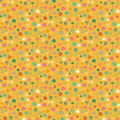 Makower Fabrics | Whiskers | Pawsome | Yellow - 010-Y