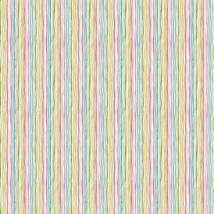 Makower Fabrics | Whiskers | Yarn Stripe | Cream - 012-Q