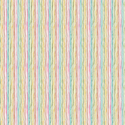 Makower Fabrics | Whiskers | Yarn Stripe | Cream - 012-Q