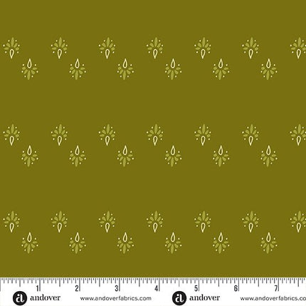 Makower Fabrics | Winged Garden | Dewdrop | Rustic Radiance - 1074 - G
