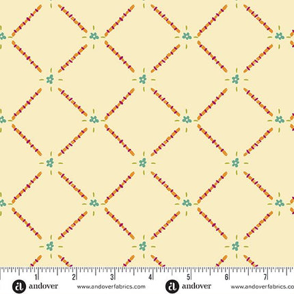 Makower Fabrics | Winged Garden | Essence of Spring | Honeydew - 1072 - L