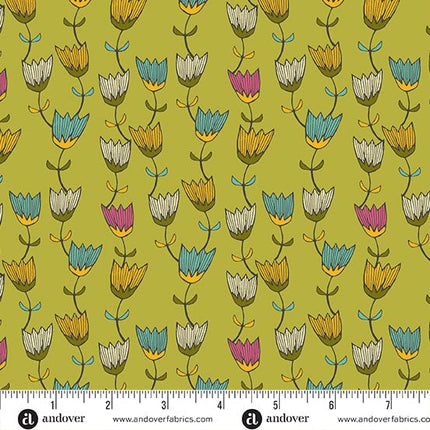 Makower Fabrics | Winged Garden | Tender Twigwork | Rustic Radiance - 1070 - G