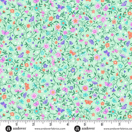 Makower Fairy Dust | Flower Trail | Green - MU - 052 - G