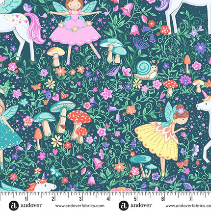 Makower Fairy Dust | Magic Garden | Teal - MU - 049 - T