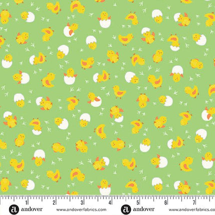 Makower Hello Spring | Cheerful Chicks | Green - 086 - G