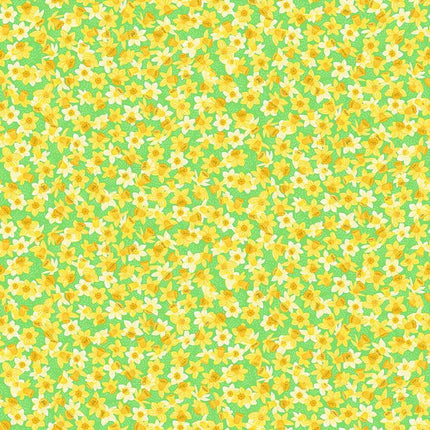 Makower Hello Spring | Daffodil Bloom | Green - 085 - G